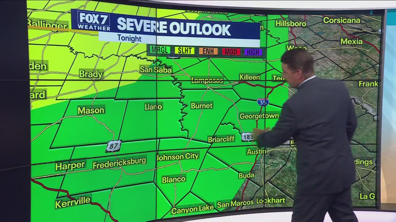 Austin weather: Risk of strong storms Tuesday night