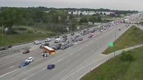 Bus crash in Mounds View, people evacuated onto freeway