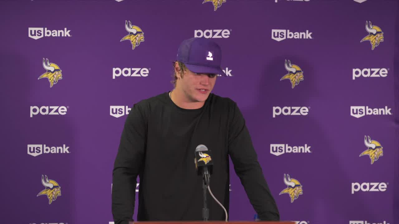 J.J. McCarthy reacts after leading Vikings to comeback win over Bears