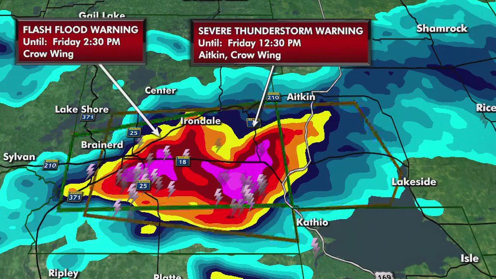 Severe thunderstorm warnings in northern MN: 11:45 a.m. update
