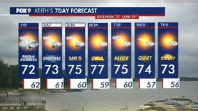 MN weather: Spotty rain and rumbles Friday afternoon