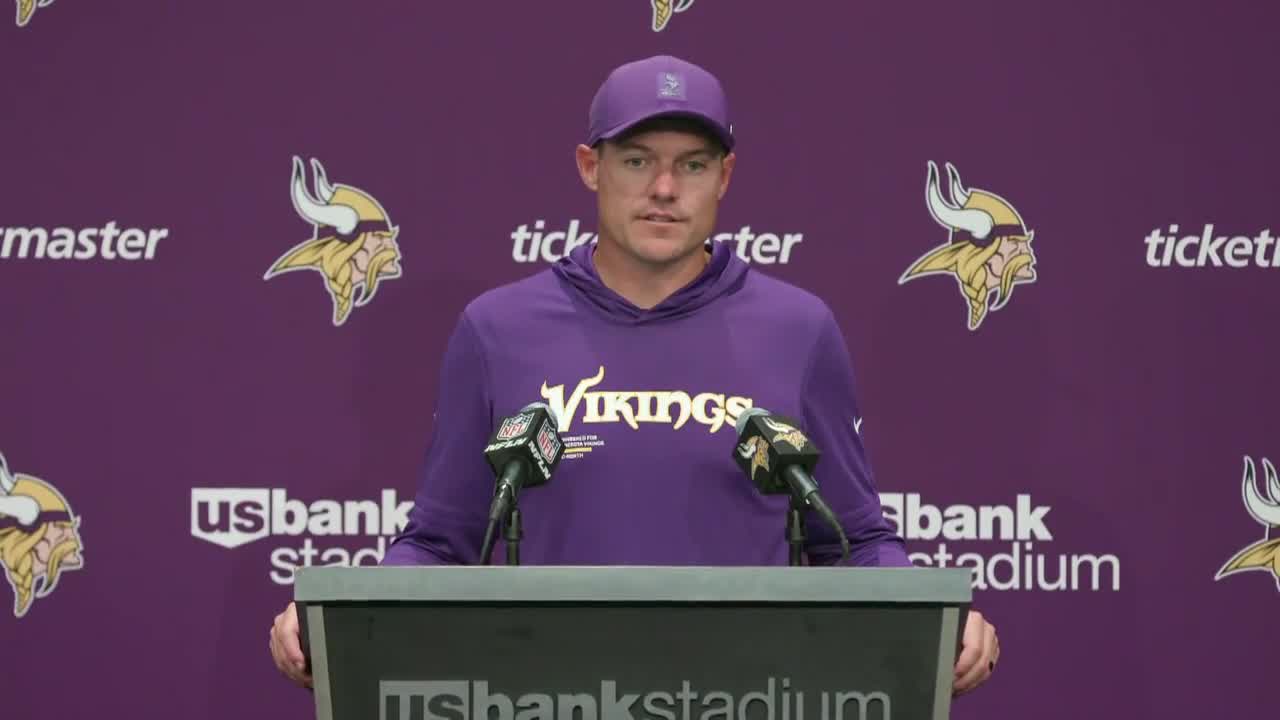 Kevin O'Connell reacts after Vikings beat Bengals, 48-10 [FULL]