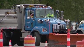 Snow plow driver test course at State Fair