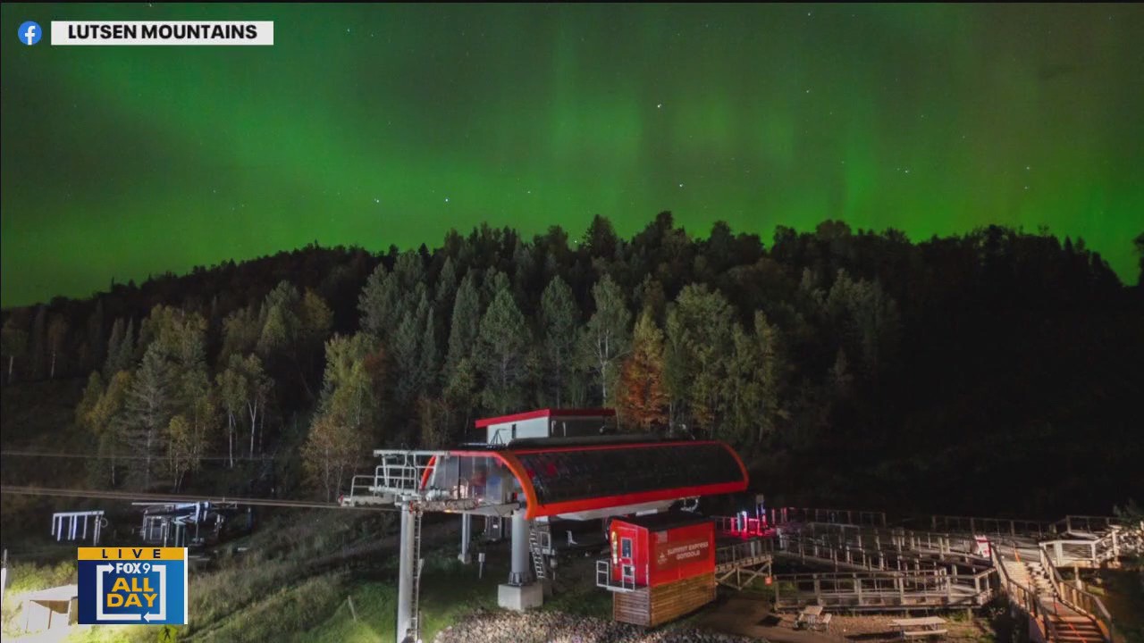 Northern lights put on a show at Lutsen Mountains