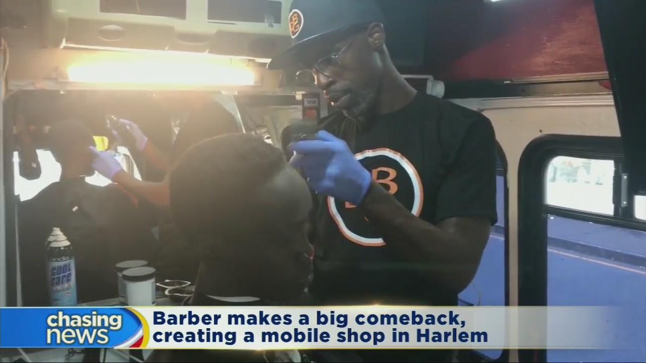 Harlem barber makes a big comeback, creating a mobile shop