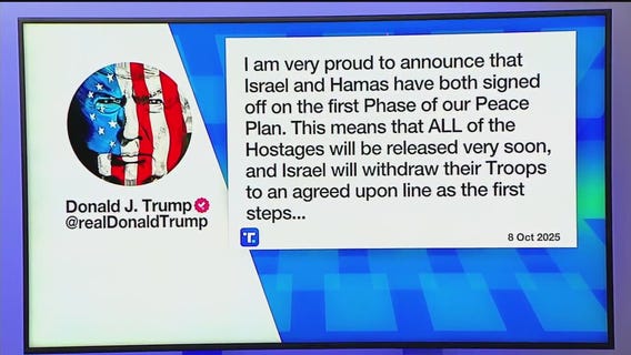 Trump: Israel, Hamas agree to 1st phase of peace plan