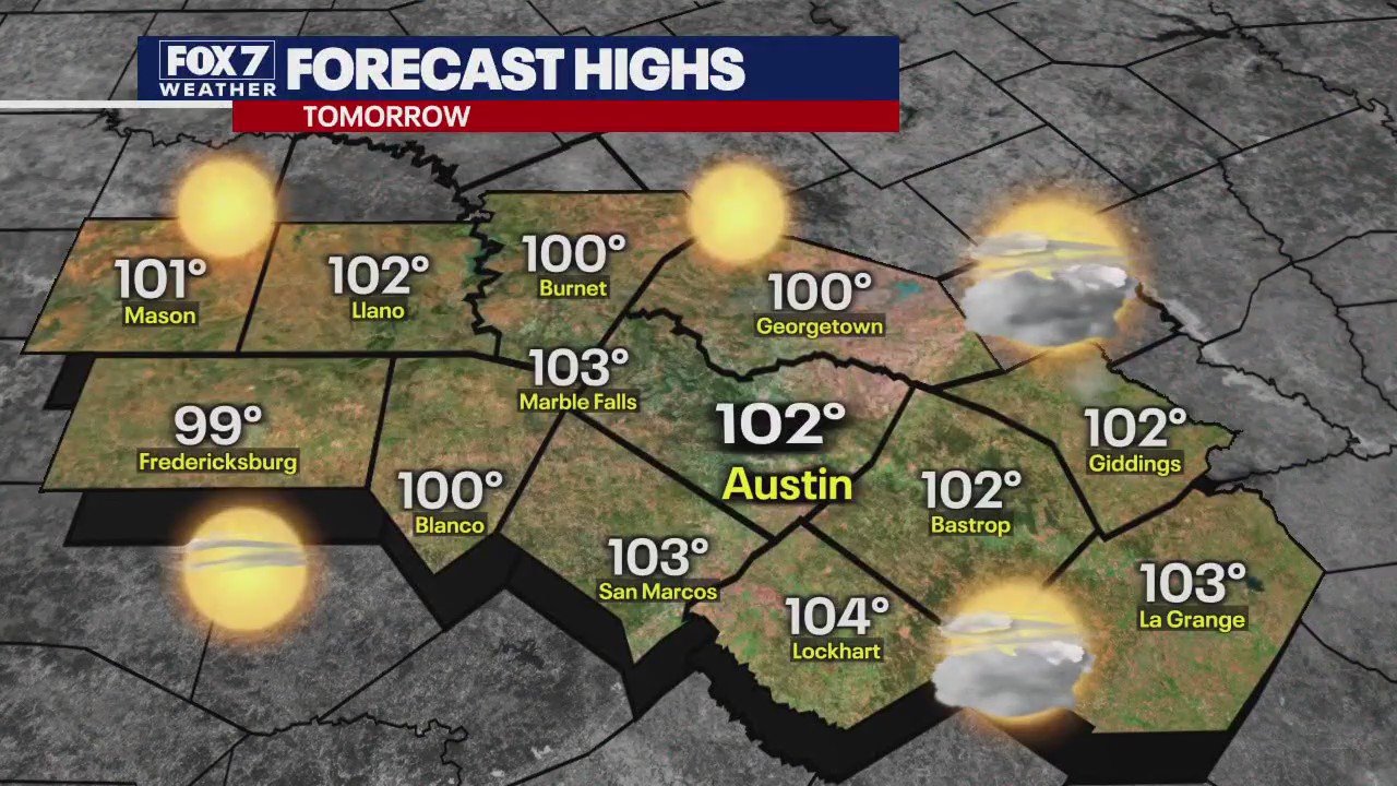 Triple digits for most of Central Texas
