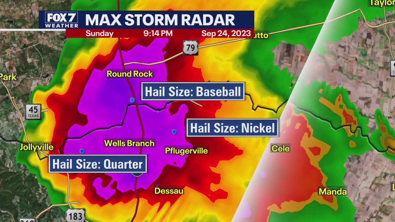 Austin weather: Quarter, baseball-size hail