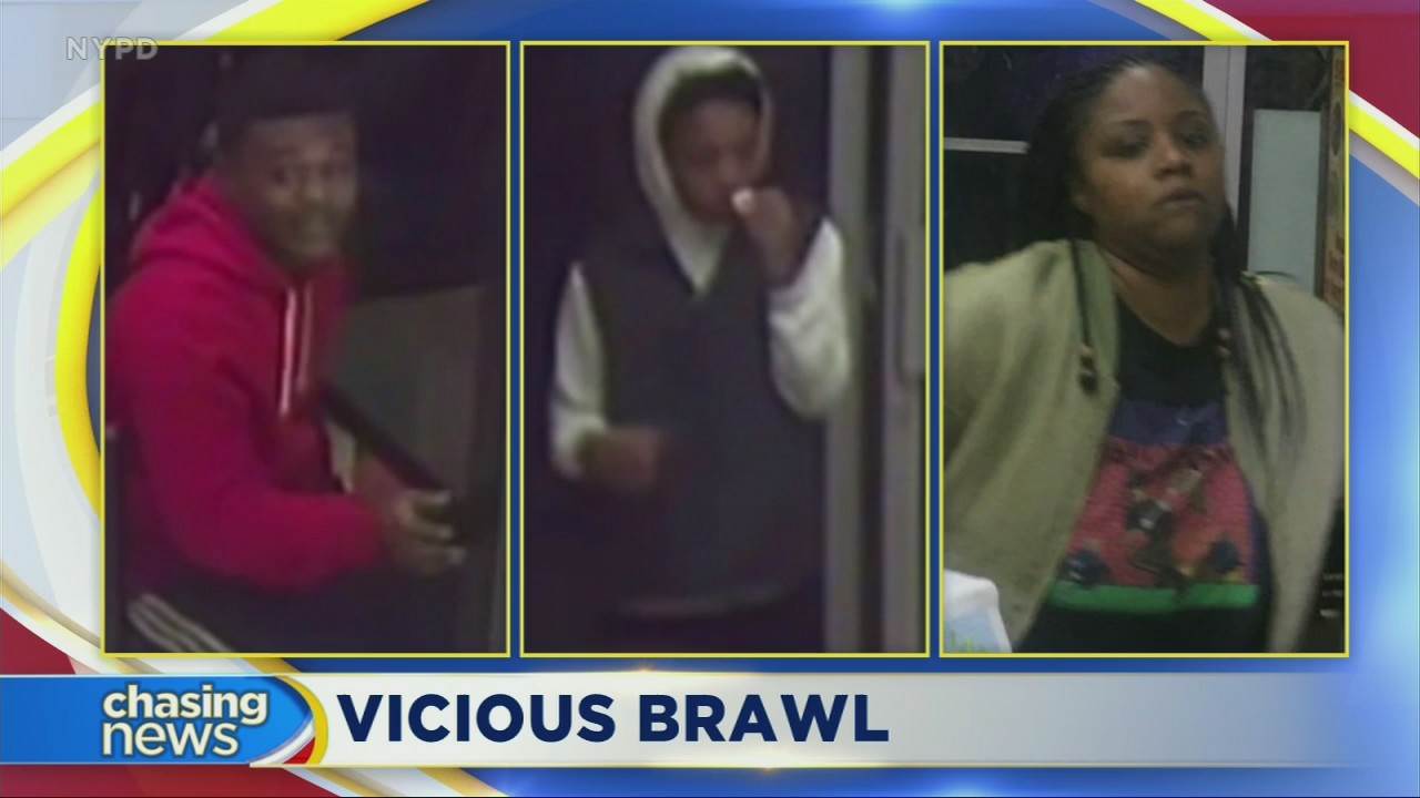 NYPD looking for trio in brawl caught on video in Brooklyn