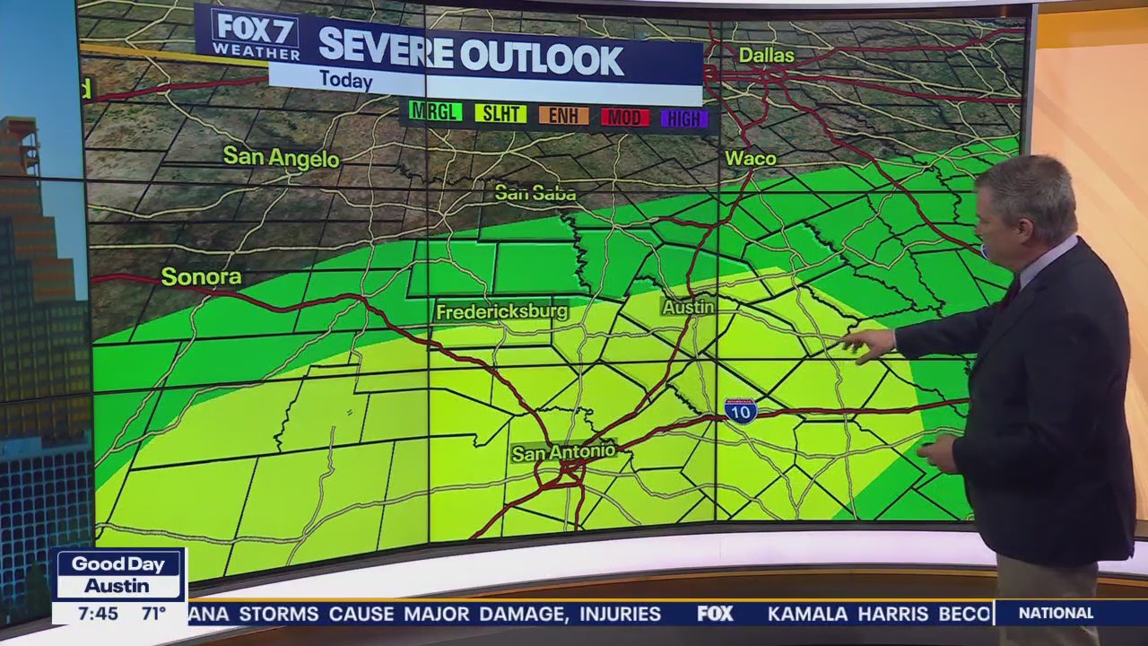 Austin weather: Level 2 risk of severe storms Fri | FOX 7 Austin