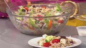 Greek salad with pasta recipe from Cozymeal