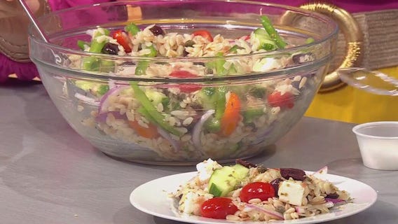 Greek salad with pasta recipe from Cozymeal