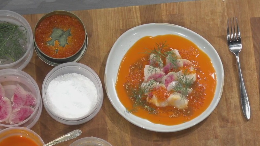 Scallop crudo recipe from Elementary