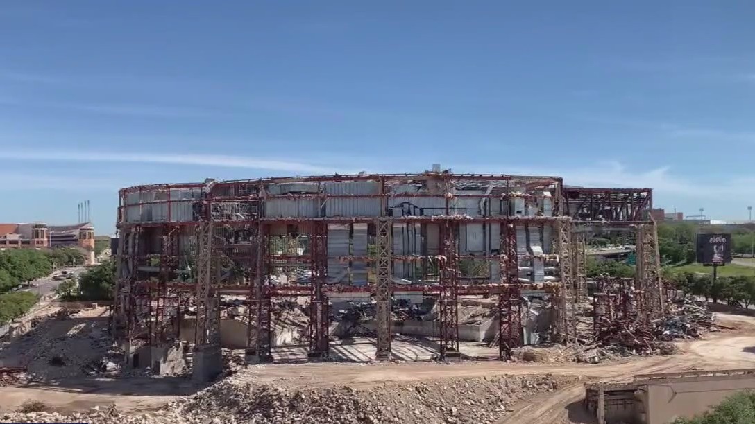 Frank Erwin Center tear down halfway complete