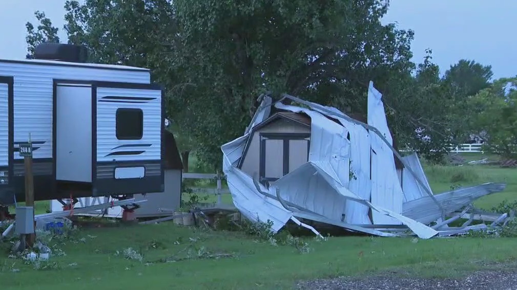 Storm damage in Bastrop County