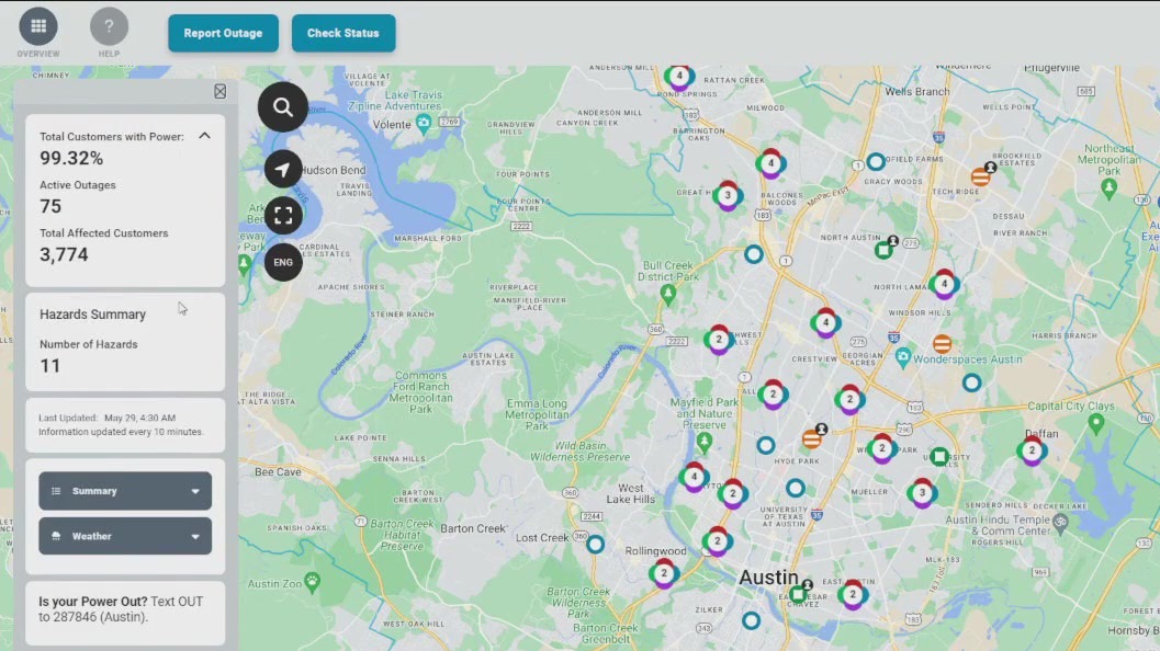 Storms knock out power to thousands in Austin