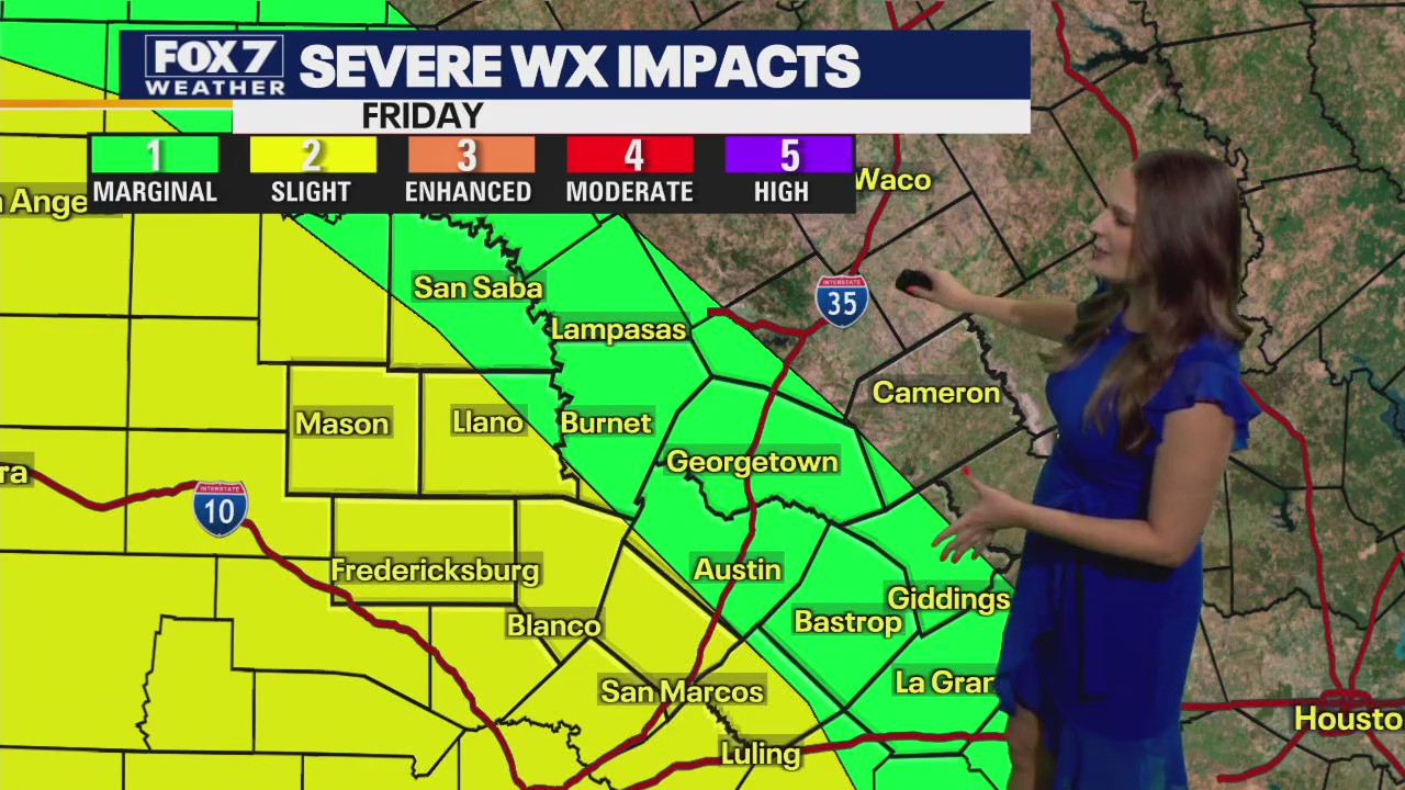 Austin weather: Risk of severe storms Friday night