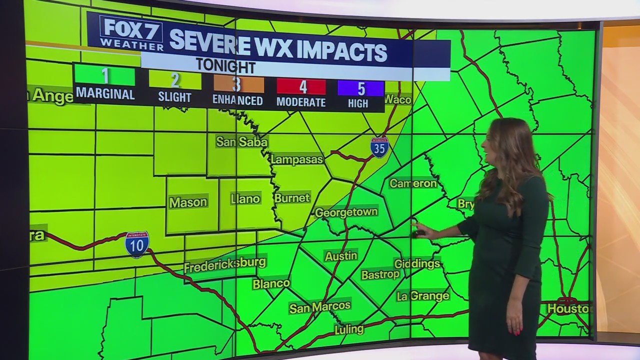 Austin weather: Risk of severe storms tonight