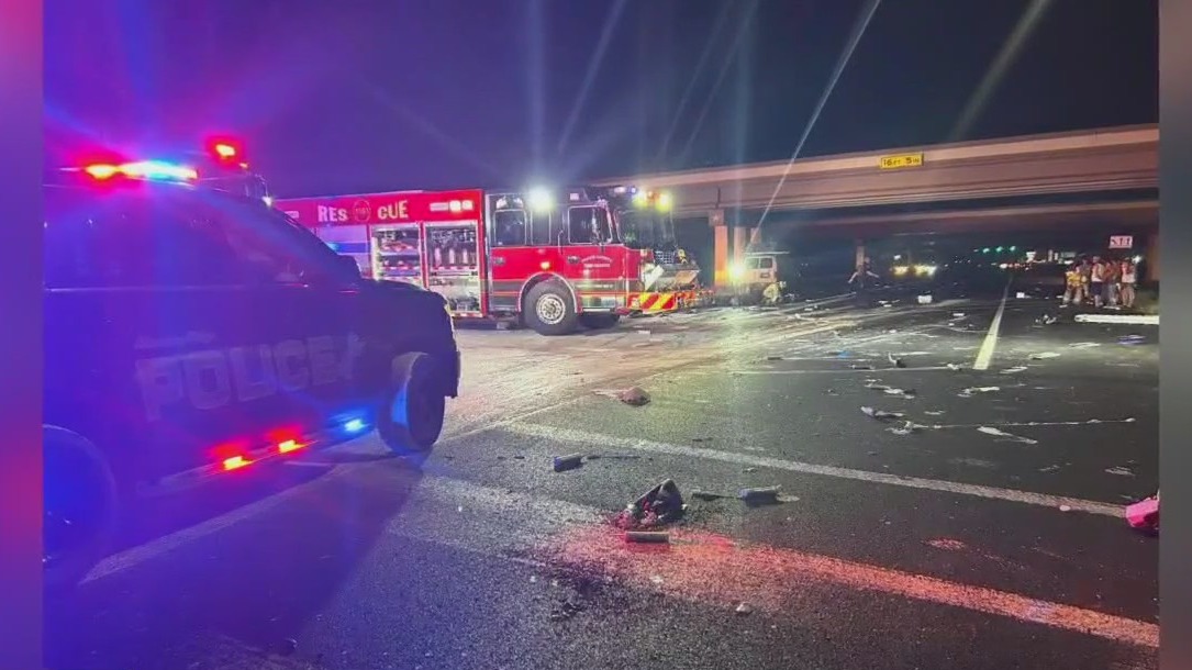 2 hospitalized after 3-vehicle crash