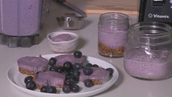 Blueberry lemon vegan cheesecake recipe from Tierra