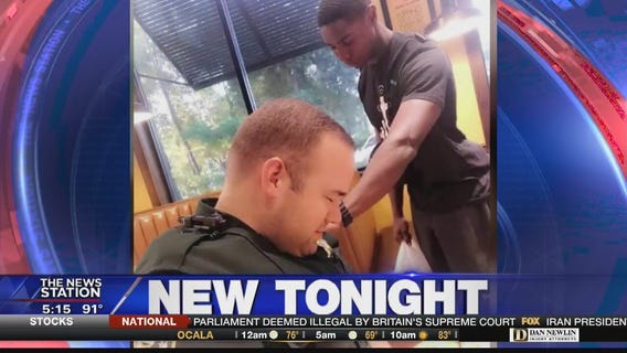 Young man prays over Florida deputy