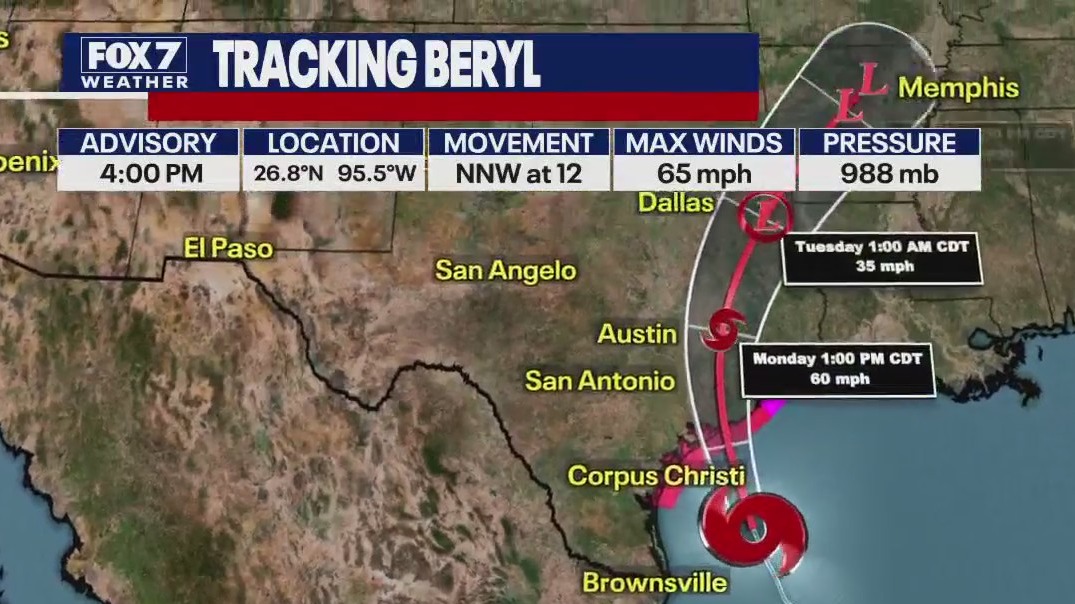 Austin weather: Tropical Storm Beryl