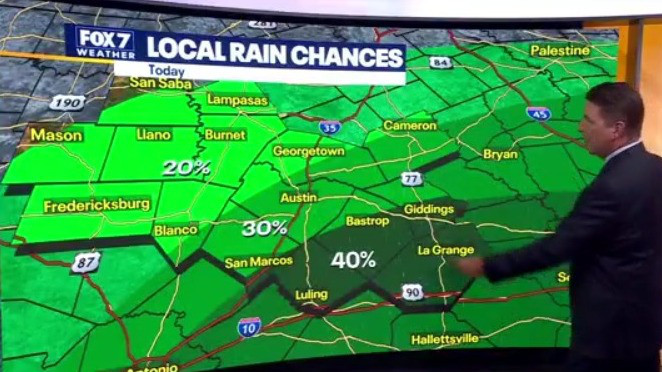 Austin weather: Rain possible in Central TX
