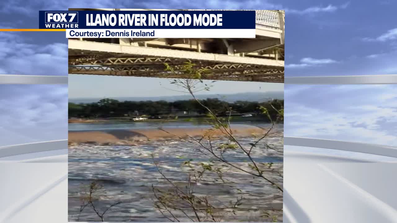 Llano River in flood mode