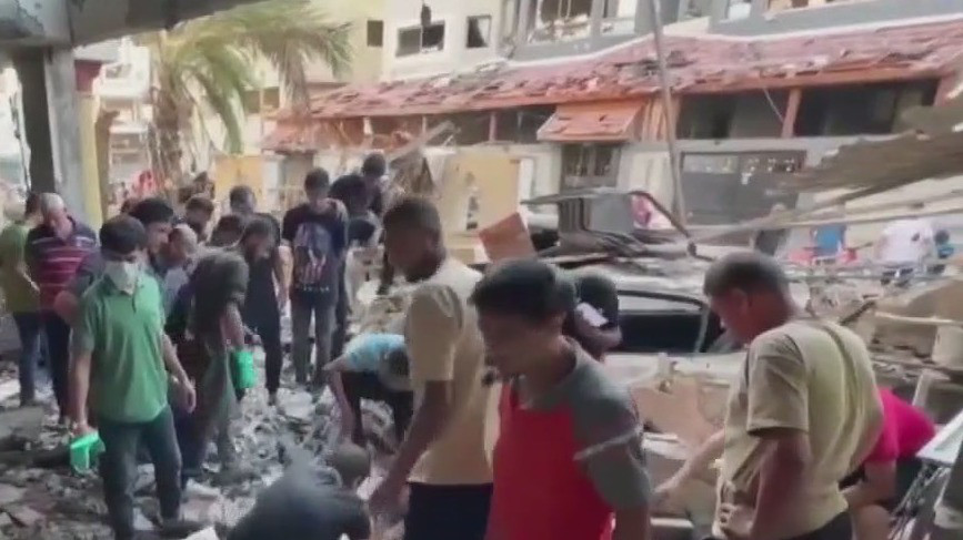 Israel airstrike on school-turned-shelter in Gaza