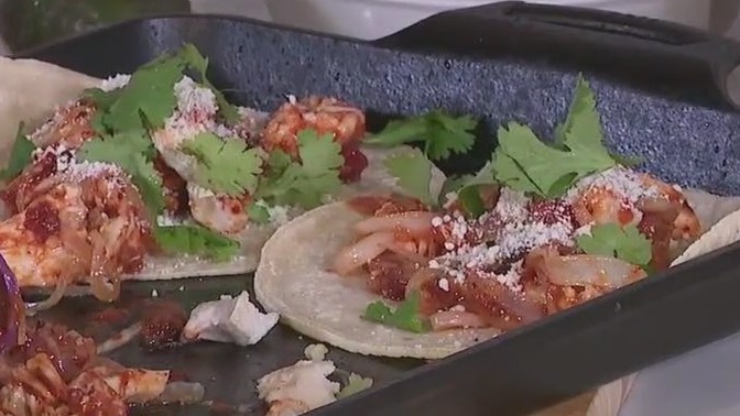 Chicken tinga taco recipe from Tierra Neubaum