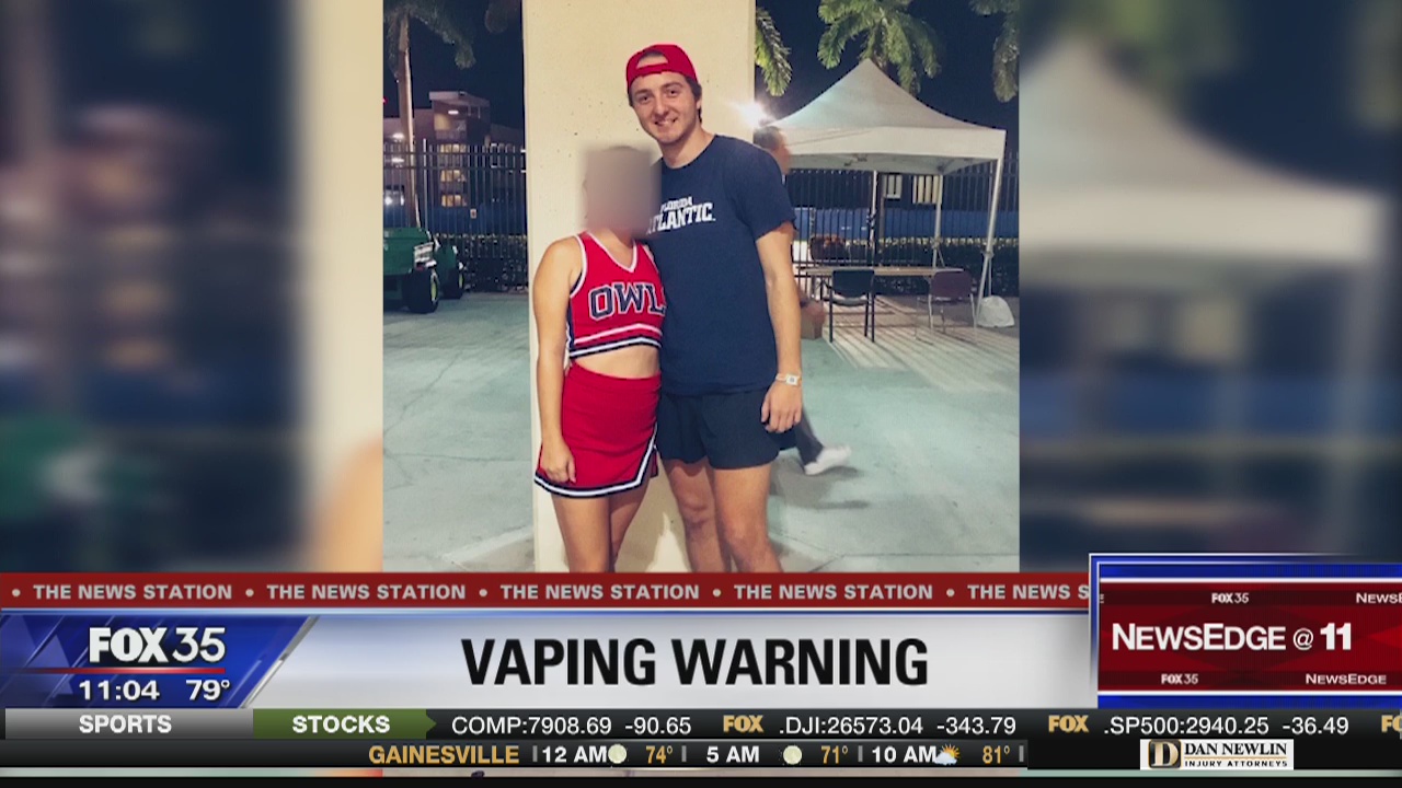 College cheerleader says vaping almost killed him