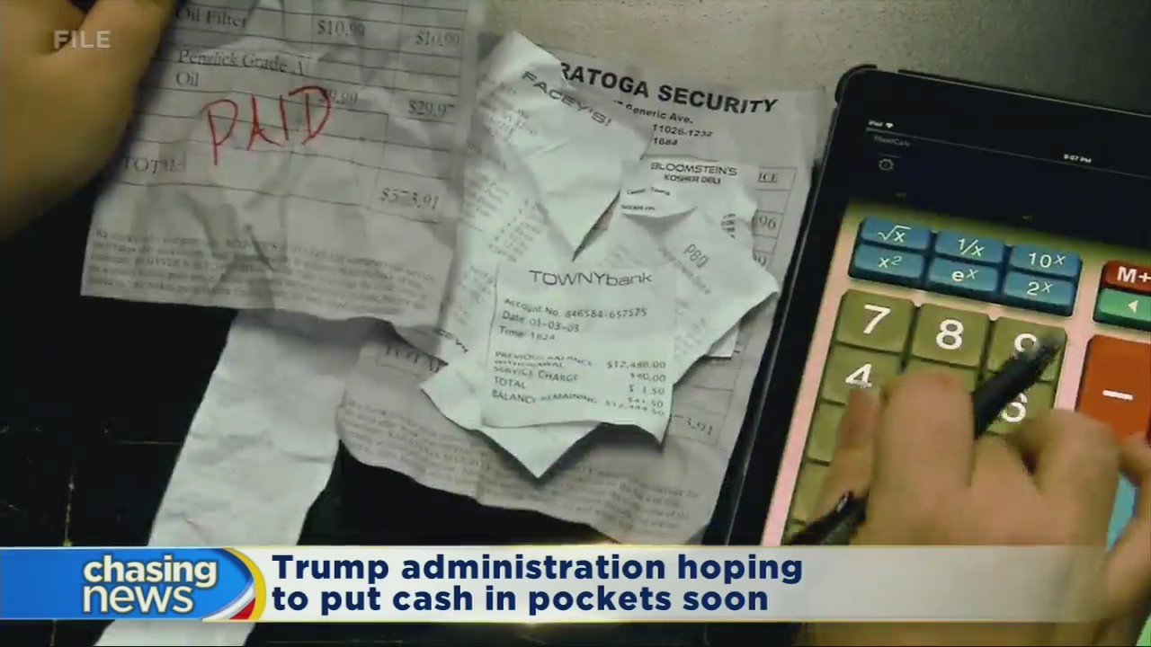 Trump administration hoping to put cash in pockets