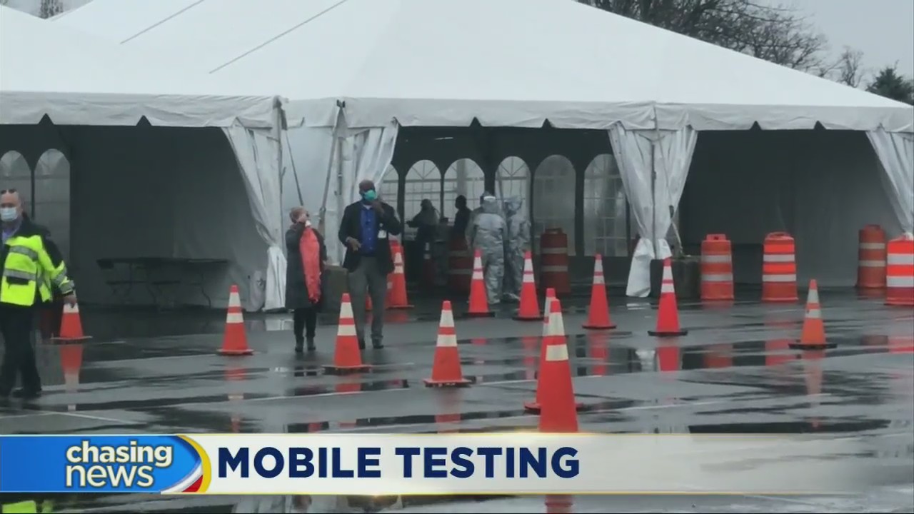 NY's first drive-through coronavirus testing center opens