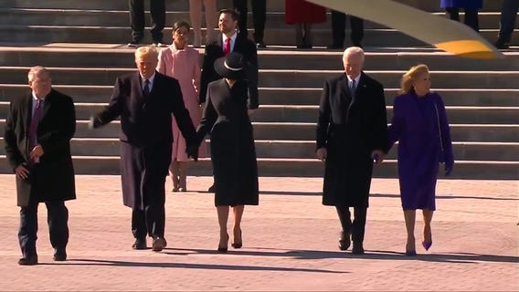 Biden, Harris depart Capitol after Trump inauguration