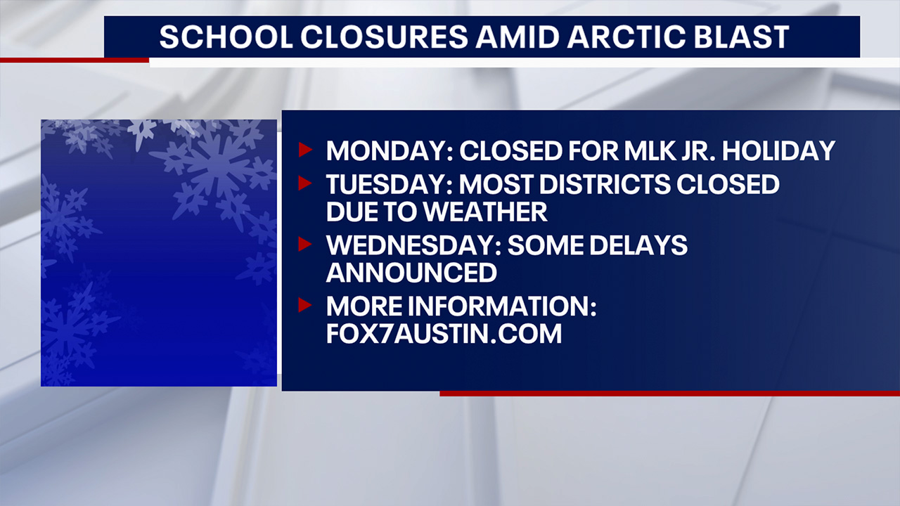 School districts close due to cold weather | FOX 7 Austin