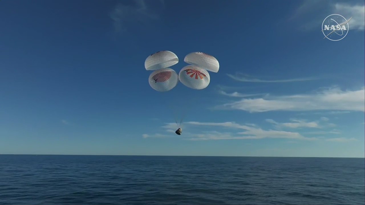 Stranded NASA astronauts splash down off coast