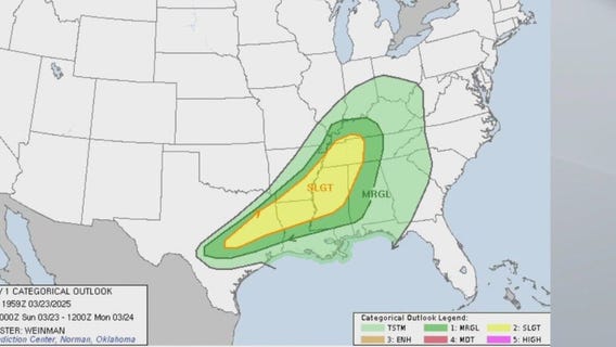 Austin weather: Chance of severe storms Sunday