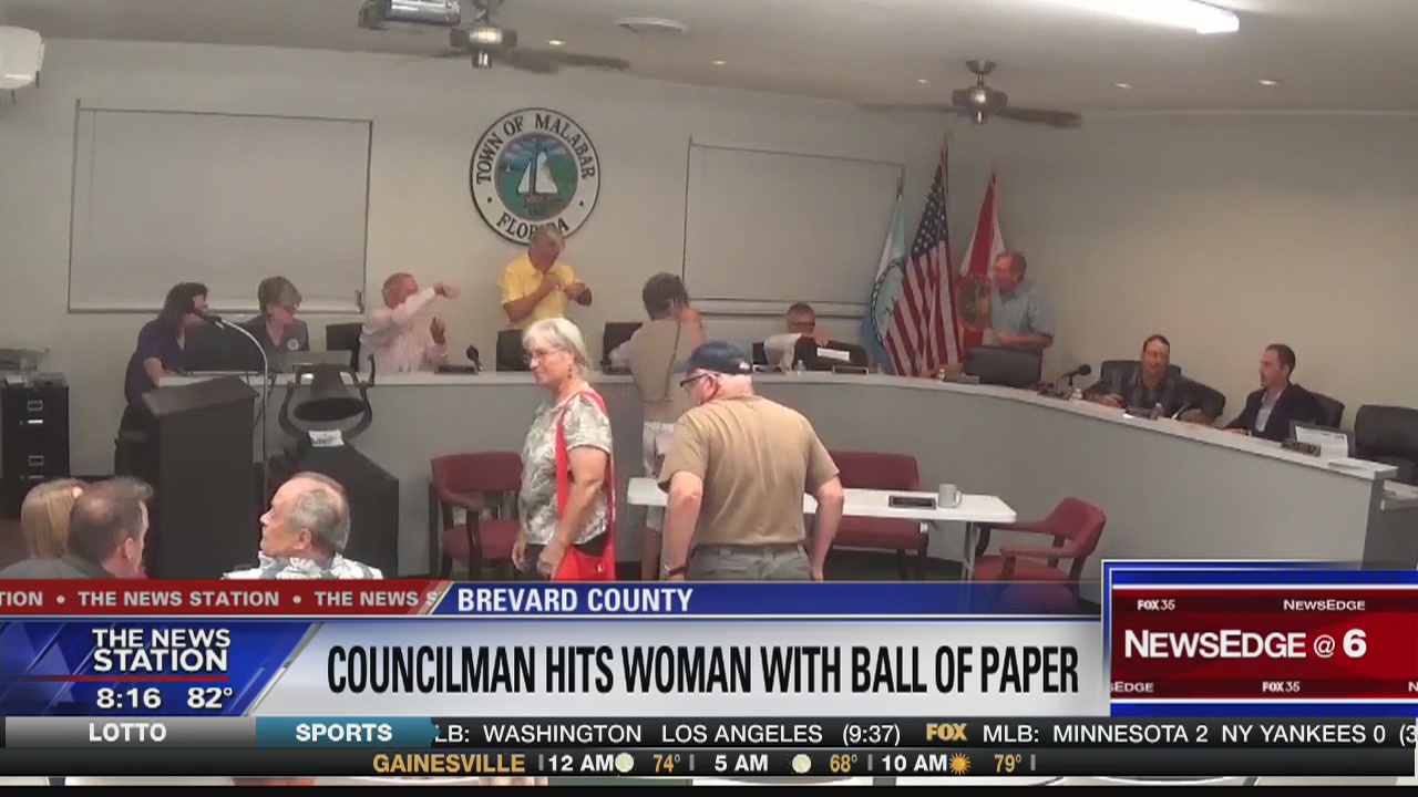 Malabar councilman throws paper-ball at woman