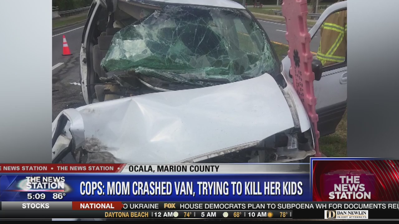Police say mom crashed van in attempt to kill kids