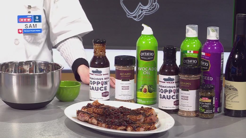 H-E-B recipe with pork butt steaks