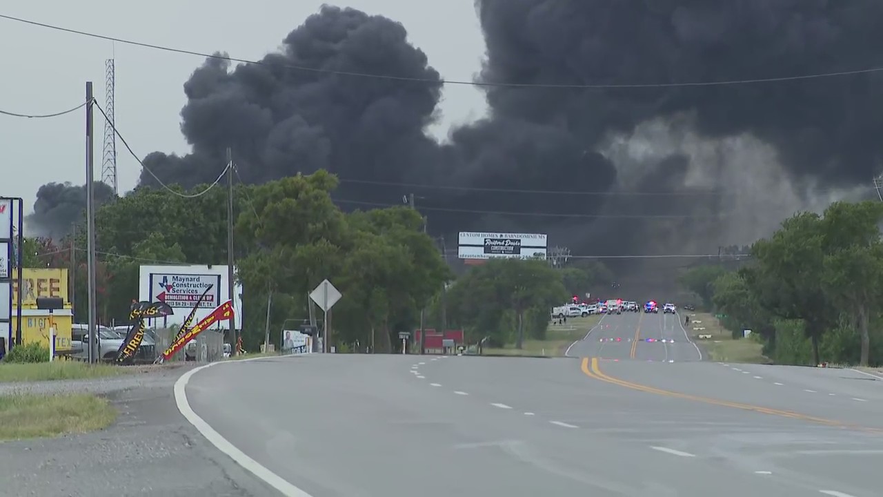 Large fire at tire facility in Burnet