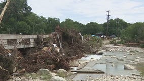 Texas flooding: Leander broken bridge