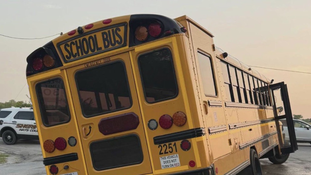 Hays CISD bus drops into sink hole