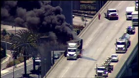 RAW VIDEO: Big rig fire shuts down 880 in Emeryville