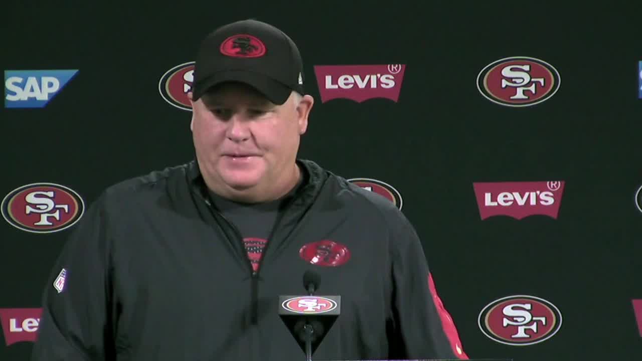 49ers coach Chip Kelly speaks to media