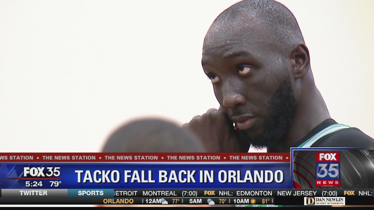 Tacko Fall back in Orlando representing Boston Celtics