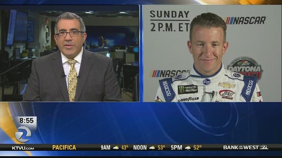 Sal talks with AJ Allmendinger prior to Daytona 500