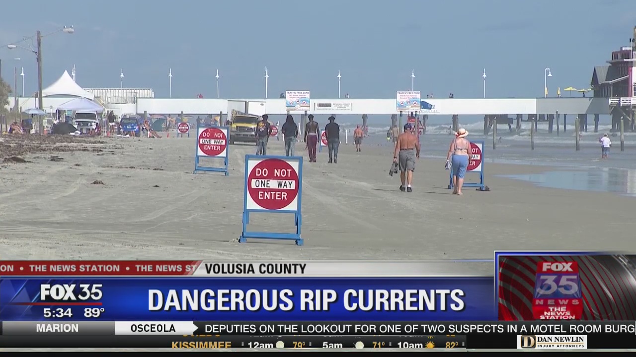 Dangerous rip currents in Volusia County