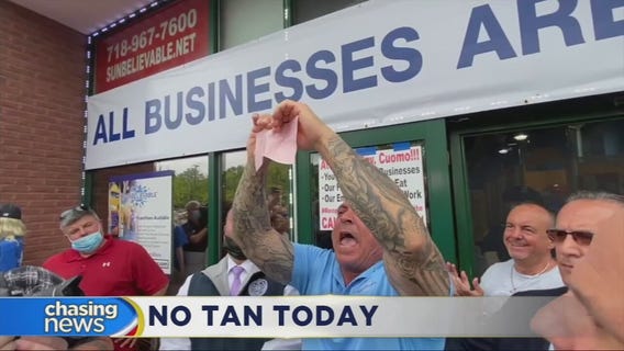 Staten Island tanning salon tries to reopen, defying orders