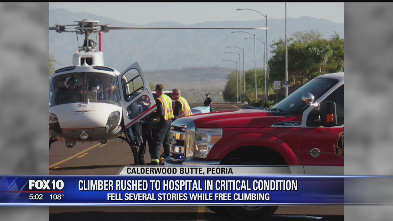 Climber rushed to hospital in critical condition